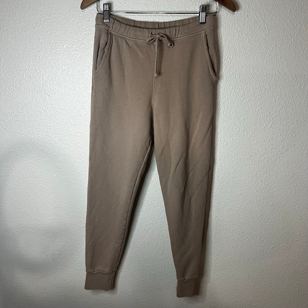 Frank & Eileen Tee Lab cotton distressed jogger pants sweatpants in tan SMALL